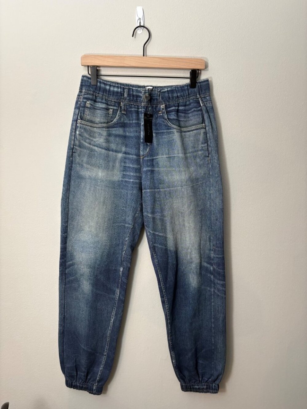 NEW $225 Rag & Bone Miramar Joggers Lucas Wash Pull-On Pants Sweatpant Jeans - Picture 3 of 12